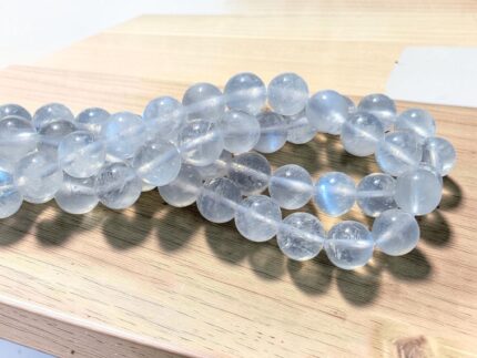Pierre de Lune Blanche – Perles rondes 8 mm – Qualité Premium