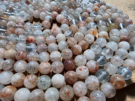 Super Seven naturelle – Perles rondes 6 mm & 8 mm – Qualité sélectionnée